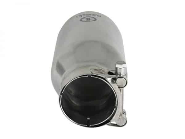 aFe Takeda 304 Stainless Steel Clamp-On Exhaust Tip 2.5in. Inlet / 4in. Outlet / 8in. L - Polished - Image 5
