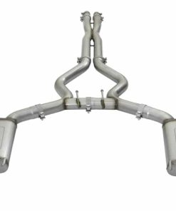 Alternative view of aFe MACHForce XP 3in 304 SS Cat-Back Exhausts w/ Polished Tips 15-17 Ford Mustang GT V8-5.0L/V6-3.7L