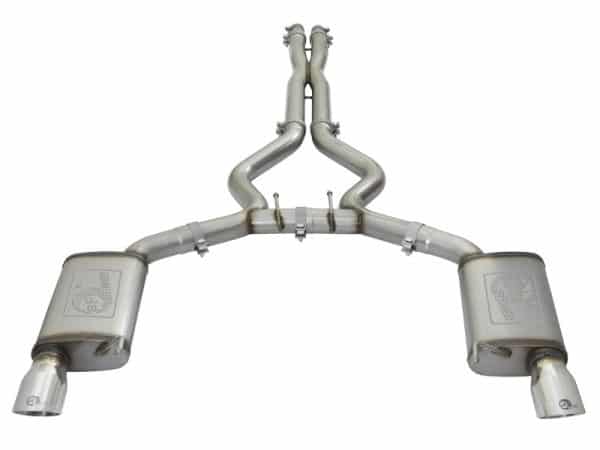 aFe MACHForce XP 3in 304 SS Cat-Back Exhausts w/ Polished Tips 15-17 Ford Mustang GT V8-5.0L/V6-3.7L - Image 2