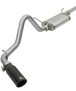 aFe MACHForce XP Cat Back SS Exhausts  Black Tips 05-12 Toyota Tacoma L4-2.7L
