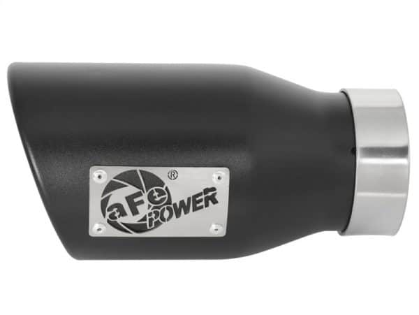 aFe MACH Force-Xp 409 SS Exhaust Tip Black (Left Side) 3in In x 4-1/2in Out x 9in L Clamp-On - Image 2