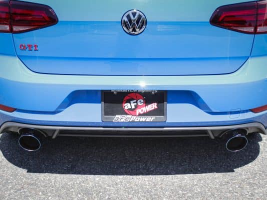 Alternative view of aFe 18-20 VW GTI (MK7.5) 2.0L MACH Force-Xp 3in to 2.5in 304 SS Axle-Back Exhaust System-Black Tips
