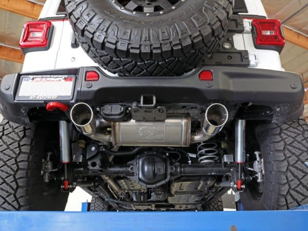 aFe Rebel Series 409 Stainless Steel Cat-Back Exhaust 18-21 Jeep Wrangler JL 2.0L (t) - Polished Tip - Image 6
