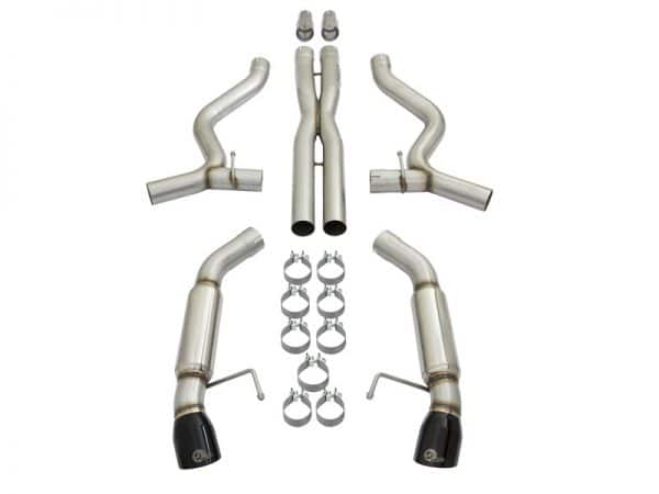 aFe MACHForce XP 3in 304 SS Sport Tone Cat-Back w/ Black Tips 15-17 Ford Mustang V6-3.7L/V8-5.0L - Image 7