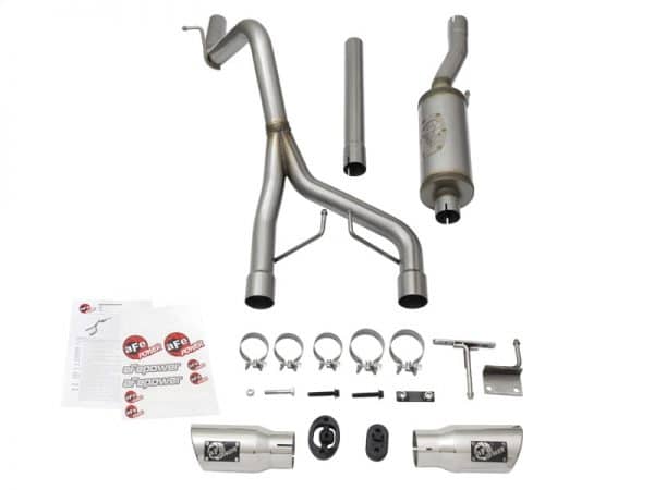 aFe Rebel Series CB 2.5in Dual Center Exit SS Exhaust w/ Polish Tip 07-15 Jeep Wrangler 3.6L/3.8L V6 - Image 7