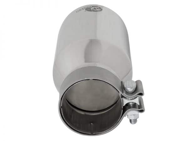 aFe MACH Force-Xp Univ 304 SS Double-Wall Clamp-On Exhaust Tip - Polished - 3in Inlet - 4.5in Outlet - Image 4