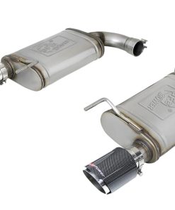 aFe MACH Force Xp SS Axle Back Exhaust System w/ Carbon Fiber Tips 15-17 Ford Mustang GT V8-5.0L