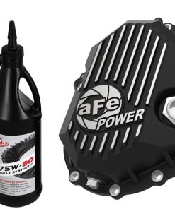 AFE Power 11-18 GM 2500-3500 AAM 9.25 Axle Front Diff Cover Black Machined w/ 2 Qts 75w90 Oil