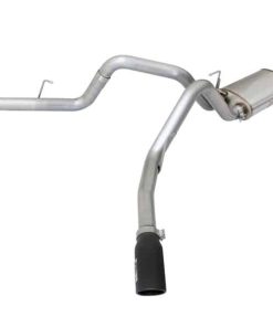 aFe MACHForce XP Exhaust 3in SS Dual Side Exit CB w/ Black Tips 2015 Ford F150 5.0L V8 CC/SB EC/LB