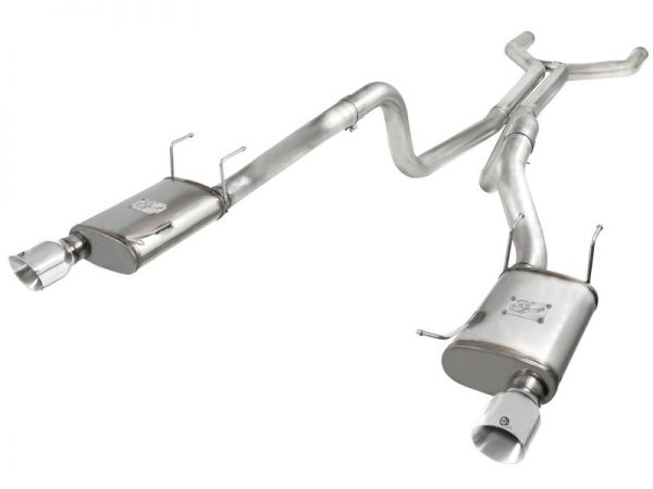 aFe MACHForce XP Cat-Back Exhaust 3in SS w/ Polished Tips 11-14 Ford Mustang GT V8 5.0L - Image 2