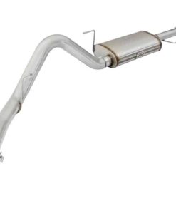 aFe MACHForce XP Exhaust 3in-3.5in SS Single Side Ext CB w/ Polished Tips 15 Ford F150 V8 5.0L CC/SB