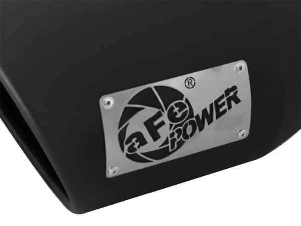 aFe MACHForce XP 5in 304 Stainless Steel Exhaust Tip 5 In x 7 Out x 12L in Bolt On Right - Black - Image 4