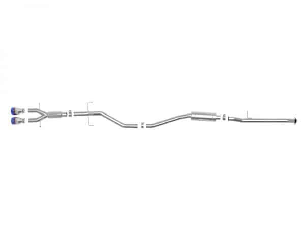 aFe Takeda 2.5in 304 SS Cat-Back Exhaust System w/ Blue Tips 17-20 Honda Civic Si Sedan I4 1.5L - Image 3