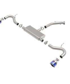 Alternative view of aFe Takeda 2.5in 409 SS Axle-Back Exhaust System Blue Flame 18-20 Hyundai Elantra GT L4-1.6L(t)