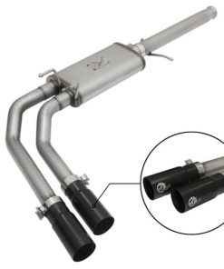 aFe Rebel Series CB 3in Middle Side Exit SS Exht w/ Black Tips 09-16 Chevy Silverado/GMC Sierra 1500