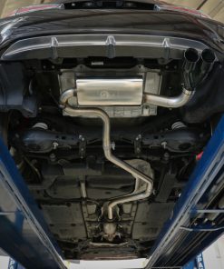 Alternative view of aFe POWER Takeda 2in to 2-1 304 SS Cat-Back Exhaust w/ Black Tips 11-17 Lexus CT200h 1.8L