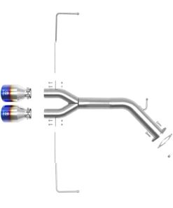 Alternative view of aFe Takeda 3in-2.5in 304 SS Axle-Back Exhaust w/Blue Flame Tip 19-20 Hyundai Veloster I4-1.6L(t)