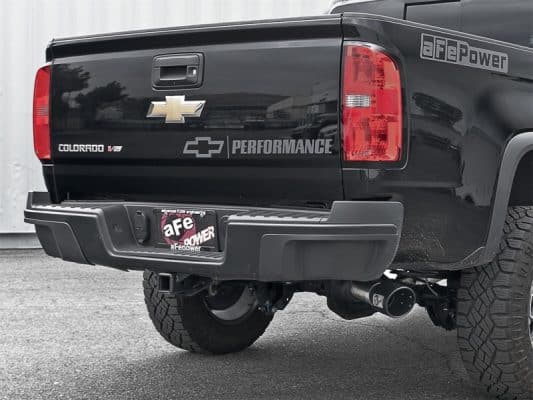Alternative view of aFe MACH Force-Xp 3.0in 304 SS Cat-Back Exhaust w/ Black Tip 17-18 GM Colorado/Canyon