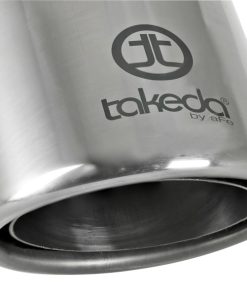 Alternative view of aFe Takeda 304 Stainless Steel Clamp-On Exhaust Tip 2.5in. Inlet / 4in. Outlet / 8in. L - Polished