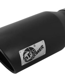 aFe POWER MACH Force-Xp 5in 304 Stainless Steel Exhaust Tip 5In x 7Out x15Lin Bolt-On Right-Blk