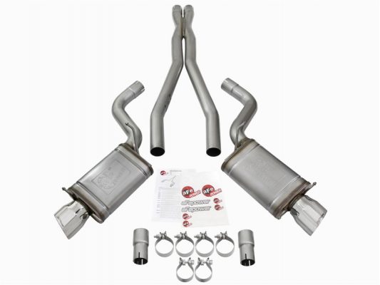 Alternative view of aFe Mach Force-Xp 3in CB Stainless Steel Dual Exhaust System w/Polished Tips 09-15 Cadillac CTS-V