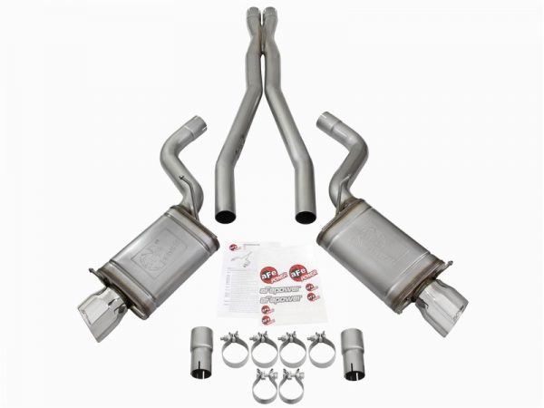 aFe Mach Force-Xp 3in CB Stainless Steel Dual Exhaust System w/Polished Tips 09-15 Cadillac CTS-V - Image 2