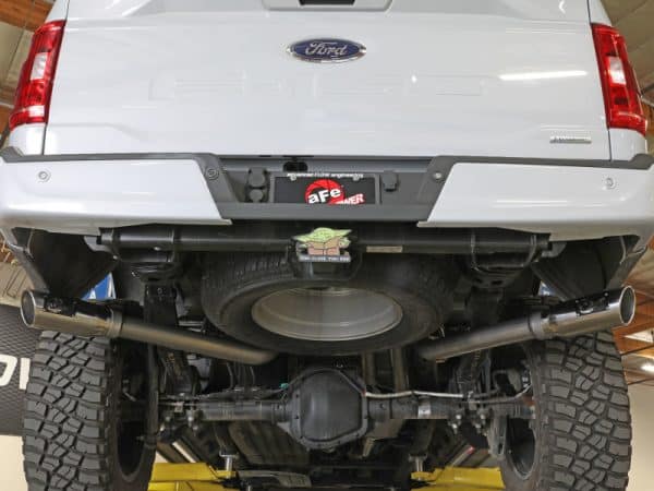aFe Vulcan 3in 304 SS Cat-Back Exhaust 2021 Ford F-150 V6 2.7L/3.5L (tt)/V8 5.0L w/ Polished Tips - Image 7