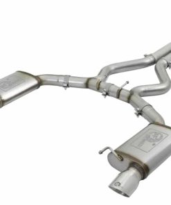 aFe MACHForce XP 3in 304 SS Cat-Back Exhausts w/ Polished Tips 15-17 Ford Mustang GT V8-5.0L/V6-3.7L