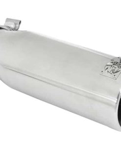 aFe MACH Force-XP 304 SS Sing Wall Pol Exh Tip Univ Exit 3in Inlet x 4in Outlet x 12in L - Clamp On