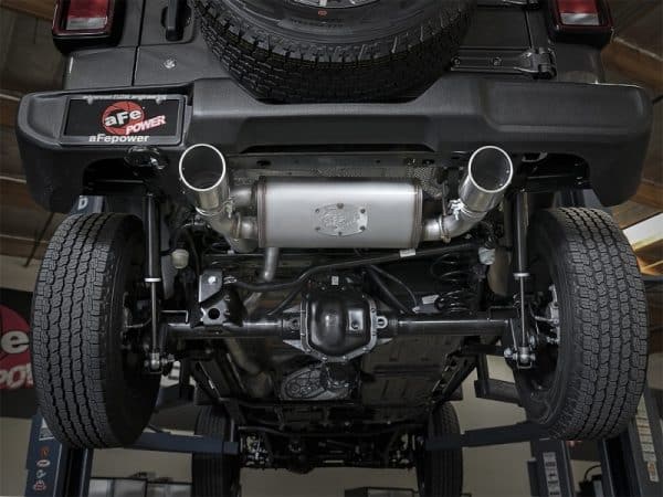 aFe Rebel Series 2.5in 409 SS Axle-Back Exhaust w/ Polished Tips 2018+ Jeep Wrangler (JL) V6 3.6L - Image 4