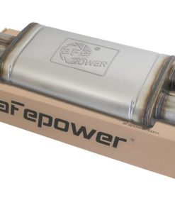 aFe MACHForce XP SS Muffler 3in Center Inlet / 2.5in Dual Outlets 18in L x 9in W x4in H Body