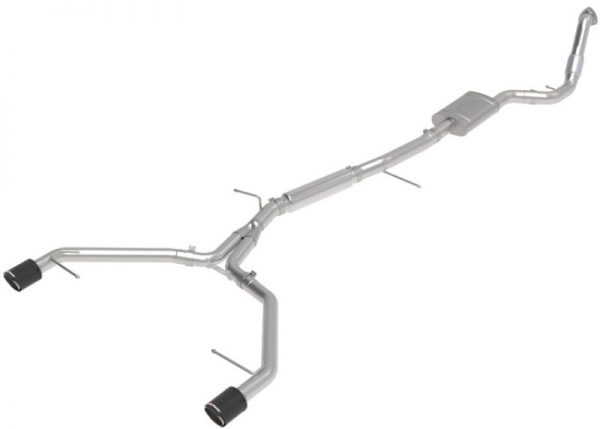 aFe 17-19 Audi A4 (B9) MACH Force-Xp 3in to 2.5in 304 SS Cat-Back Exhaust System-Dual Carbon Tips - Image 4