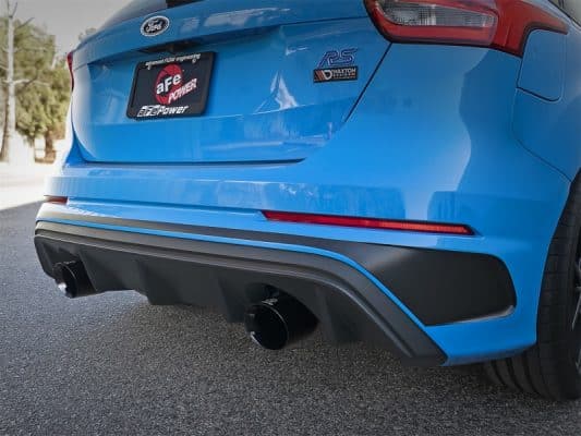Alternative view of aFe Takeda 3in 304 SS Cat-Back Exhaust System w/ Black Tips 16-18 Ford Focus RS I4-2.3L (t)