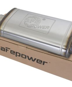 aFe MACHForce XP SS Muffler 3in Center Inlet / 3in Offset Outlet 22in L x 11in W x 6in H Body