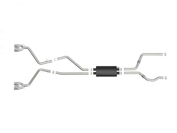 aFe MACH Force-Xp 2.5in. 304 SS C/B Exhaust 20-21 Ford Explorer V6-3.0L - Polished Tip - Image 2