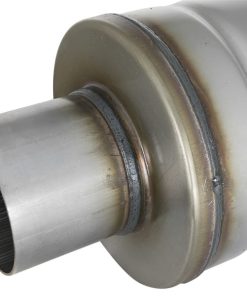 Alternative view of aFe MACH Force-Xp 409 SS Muffler 3in Center/Center 14in L x 6in Dia - Round Body