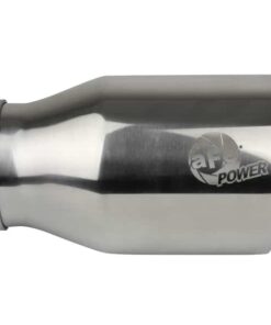 Alternative view of aFe MACH Force-Xp Univ 304 SS Double-Wall Clamp-On Exhaust Tip - Polished - 3in Inlet - 4.5in Outlet