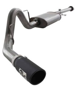 aFe MACHForce XP Exhausts Cat-Back SS 409 EXH  Wrinkle Black CB Ford F-150 11-12 V6-3.5L (tt)