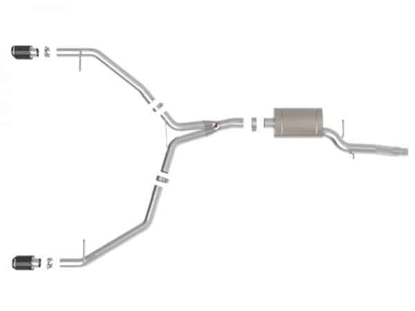 afe MACH Force-Xp 13-16 Audi Allroad L4 SS Axle-Back Exhaust w/ Carbon Tips - Image 6