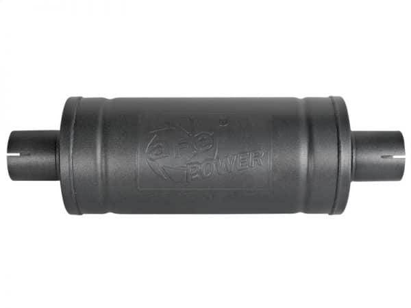 aFe MACH Force-Xp 409 SS Muffler w/ Black finish 2-1/2in Inlet & Oulet 14in x 16in Diameter - Image 3