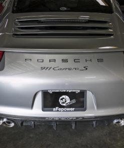 Alternative view of aFe MACH Force-Xp 304 SS OE Exhaust Tips Polished 12-16 Porsche 911 (C2S 991) H6 3.8L