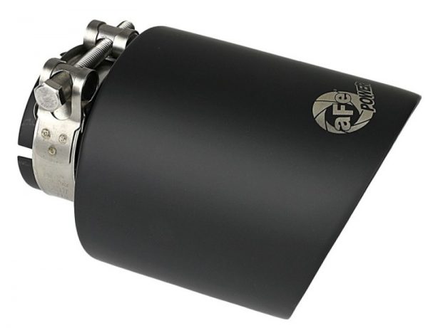 aFe Takeda 304 SS Clamp-On Exhaust Tip 2.5in. Inlet / 4.5in. Outlet / 7in. L - Black - Image 6