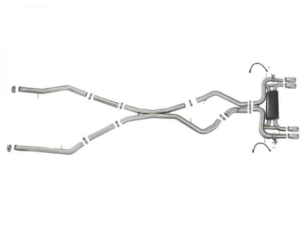 aFe MACH Force-Xp 3.5in 304 SS Cat-Back w/Polished Tips 15-18 BMW X5 M (F85)/X6 M (F86) V8-4.4L S63 - Image 3