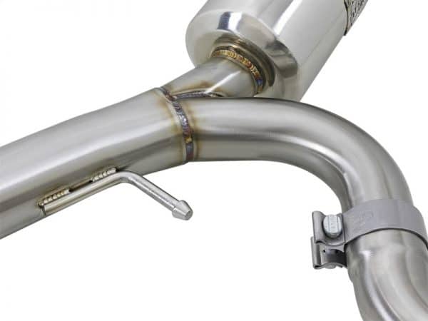 aFe Takeda 3in. to 2.5in. 304 SS C/B Exhaust 08-15 Mitsubishi EVO I4-2.0L (t) - Blue Flamed Tips - Image 3