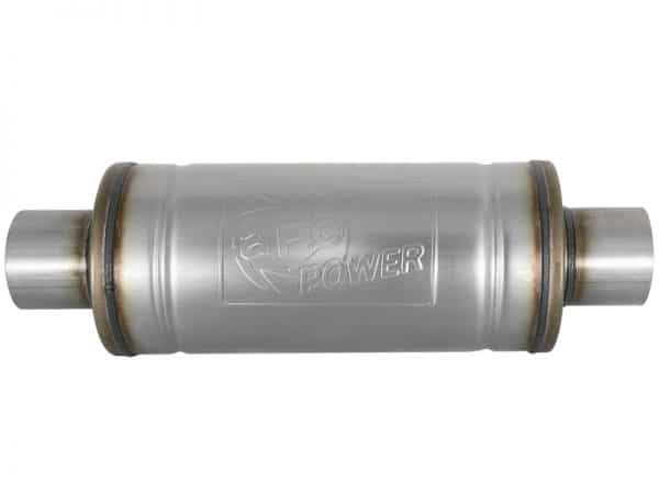 aFe MACH Force-Xp 409 SS Muffler 3in Center/Center 14in L x 6in Dia - Round Body - Image 3
