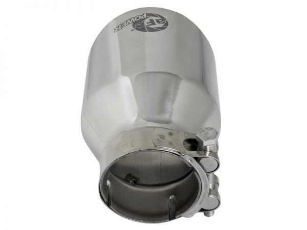 aFe MACH Force-Xp 304 SS Clamp-On Exhaust Tip 2.5in. Inlet / 4in. Outlet / 6in. L - Polished - Image 4