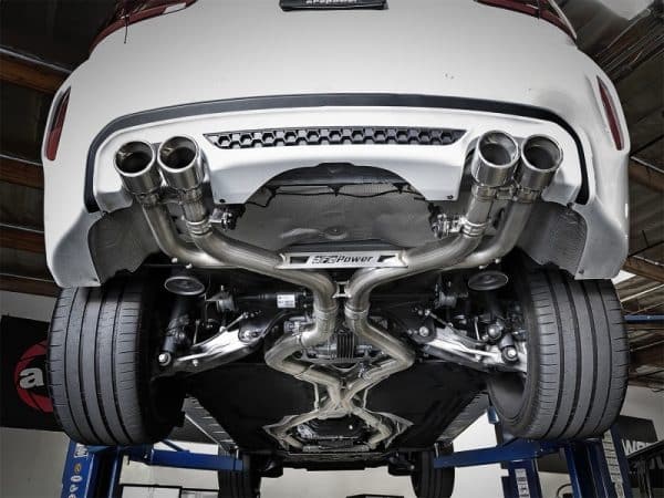 aFe MACH Force-Xp 3.5in. 304 SS C/B Exhaust w/o Muffler 15-18 BMW X5 M V8-4.4L (tt) - Polished Tip - Image 2