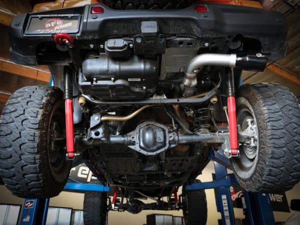 aFe 20-21 Jeep Wrangler Large Bore-HD 3in 304 Stainless Steel DPF-Back Exhaust System - Black Tip - Image 6