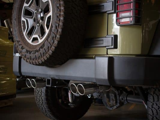 Alternative view of aFe Vulcan Series 2.5in 304 SS Axle-Back Exhaust Polished 07-18 Jeep Wrangler (JK) V6-3.6/3.8L