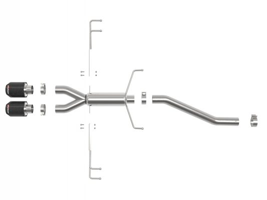 Alternative view of aFe Takeda 2.5in 304SS Axle-Back Exhaust System 17-19 Honda Civic Type R L4-2.0L (t)